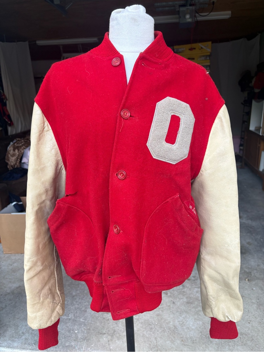 VTG 1940s Bureen Ohio State Wool Varsity Jacket 46